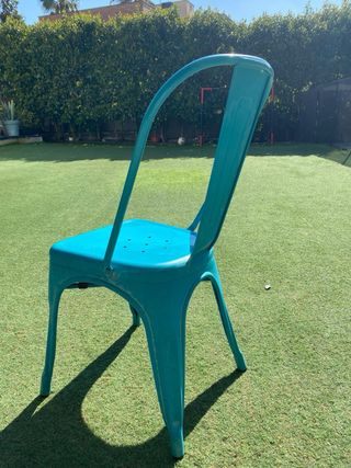 Conjunto de 4 Sillas Industriales Turquesa