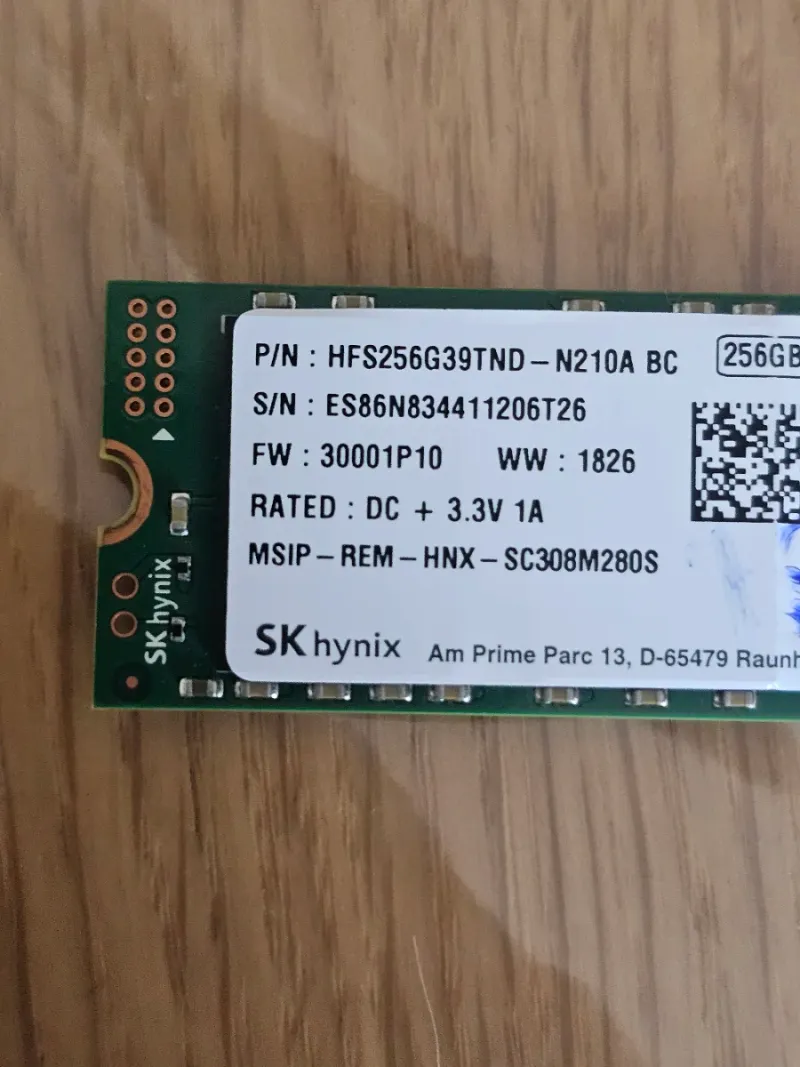 SK hynix 256GB SSD M.2 NVMe afbeelding 2