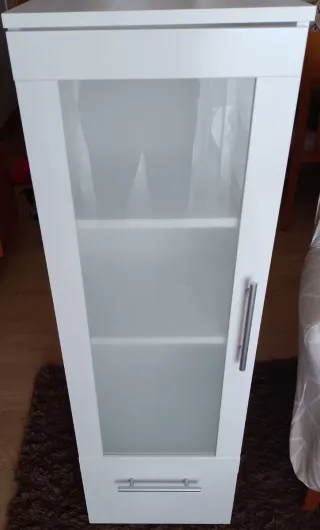 Armario blanco madera y cristal