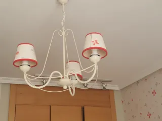 Lámpara colgante infantil tela y metal