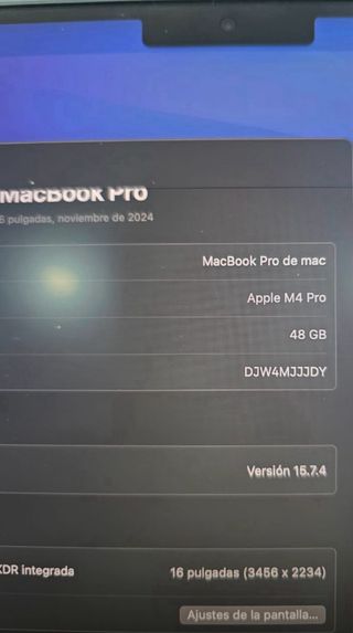 MacBook Pro 16 M4 Pro 48GB 2TB Nanotexturizada
