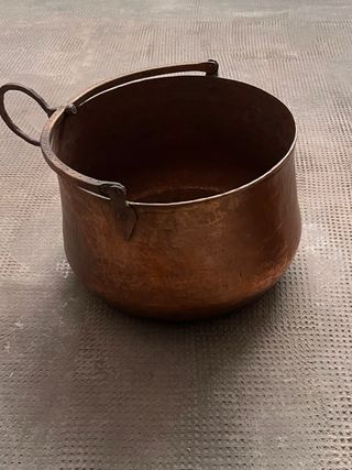 2 Calderos de Cobre Antiguos con Asa