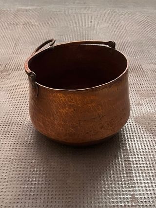 2 Calderos de Cobre Antiguos con Asa