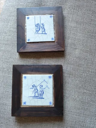 Cuadros decorativos de azulejos y madera