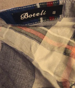 Camisa Boreli xadrez azul e vermelho