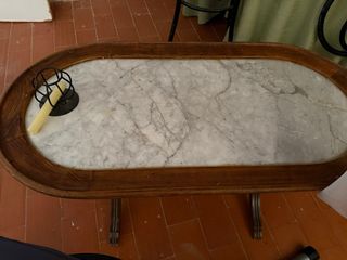 Mesa de centro madera y mármol