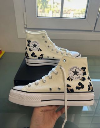 Converse leopardo beige talla 41