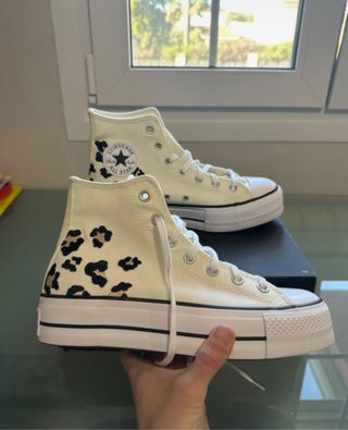 Converse leopardo beige talla 41