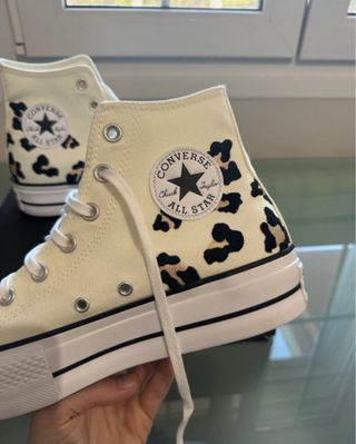 Converse leopardo beige talla 41