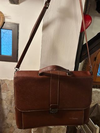 Borsa pelle vintage Aostina marrone
