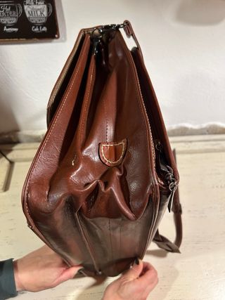 Borsa pelle vintage Aostina marrone