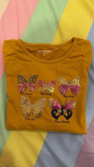 Camisola Inextenso com Borboletas Lantejoulas Tama