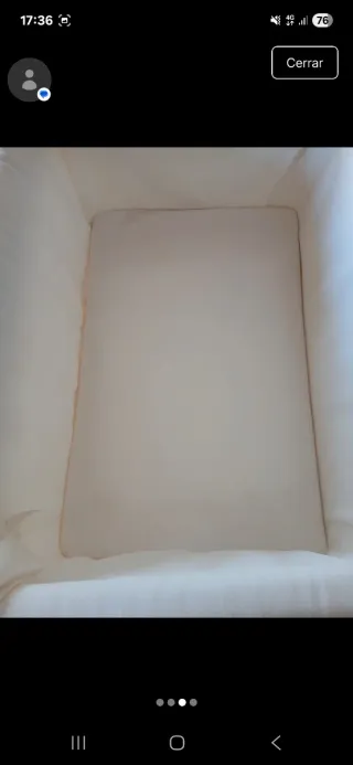 Minicuna de madera y tela