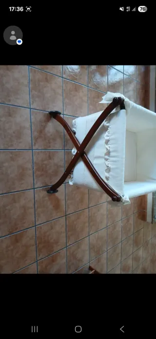 Minicuna de madera y tela