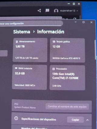 PC Gaming Alta Gama RTX 4070 Ti - i7 13700K