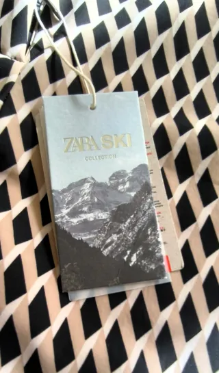 Pantalón Zara Ski Collection Beige/Negro