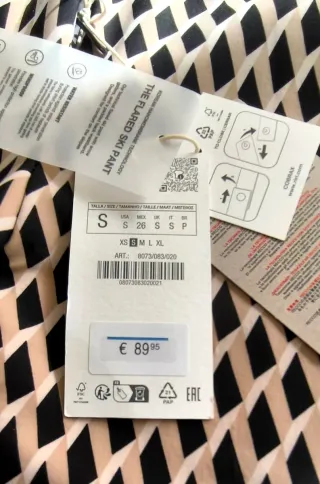 Pantalón Zara Ski Collection Beige/Negro