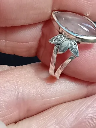 Anillo Plata Ley cuarzo rosa