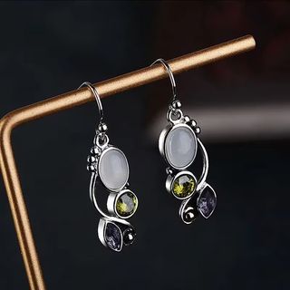 Pendientes piedra luna, amatista, peridoto.