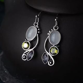 Pendientes piedra luna, amatista, peridoto.