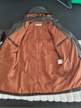 Parka de piel marrón/caramelo