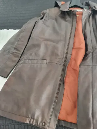 Parka de piel marrón/caramelo