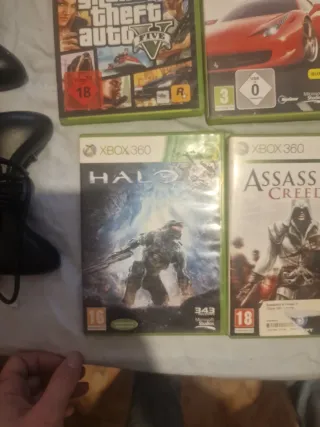 Lote Xbox 360: 2 mandos, 4 juegos y transformador