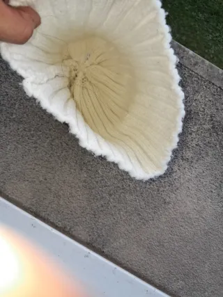 Gorro de lana blanco roto