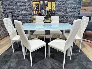 OFERTA DE MESA DE CRISTAL TEMPLADO + 6 SILLAS