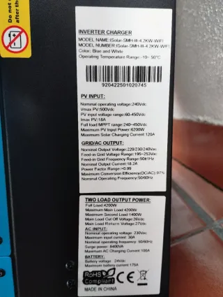 Inversor Solar Híbrido + 12 placas