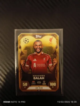 Carta Topps Mohamed Salah 100 Club