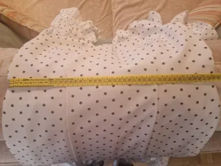 Vestido Flamenca Blanco con Lunares Negros