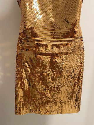 Vestido Dourado Lantejoula Tamanho Único