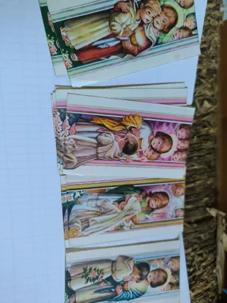 Conjunto de 66 estampas de comunión