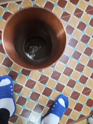 Tarambuca artesanal decorada de cobre