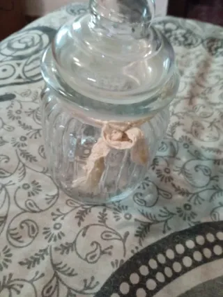 Jarrón de cristal con tapa