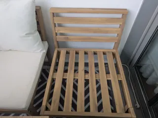 Poltrone da giardino in legno e tessuto