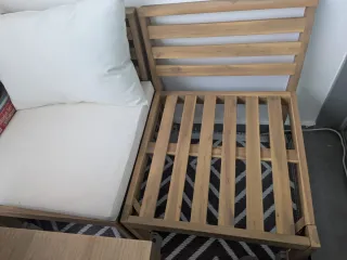 Poltrone da giardino in legno e tessuto