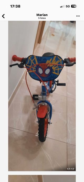 Bicicleta Spiderman Blu e Rosso 14"