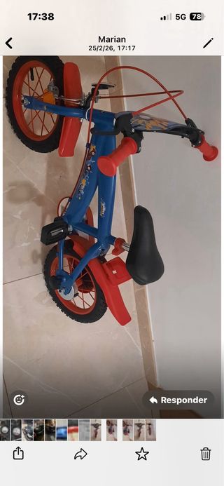 Bicicleta Spiderman Blu e Rosso 14"