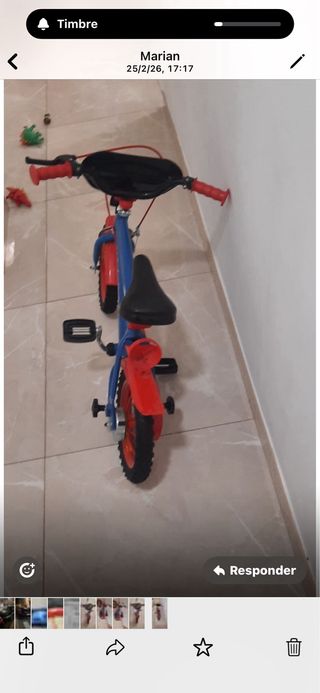 Bicicleta Spiderman Blu e Rosso 14"