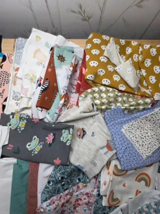 Lote retales tela punto algodón camiseta