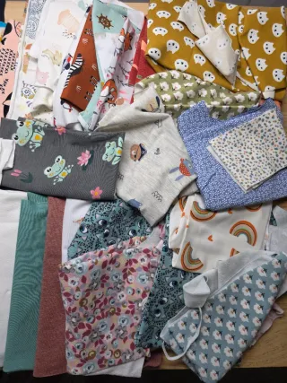 Lote retales tela punto algodón camiseta