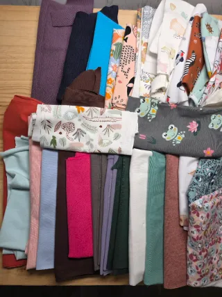 Lote retales tela punto algodón camiseta