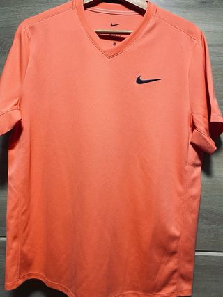 Lote 3 Camisetas Nike Running T. L rosa y naranja.