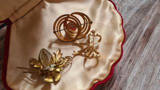 Lotto 3 spille vintage dorate