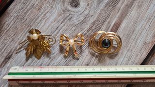 Lotto 3 spille vintage dorate