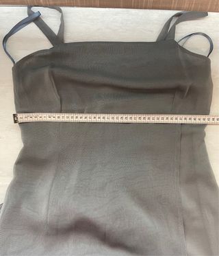 Vestido largo fiesta gris perla