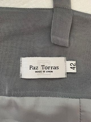 Vestido largo fiesta gris perla