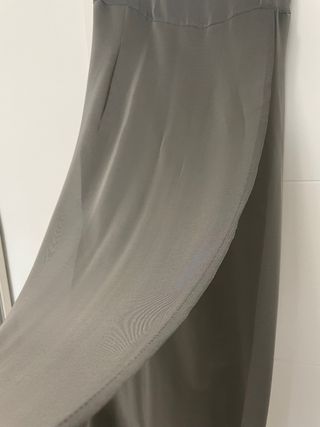 Vestido largo fiesta gris perla